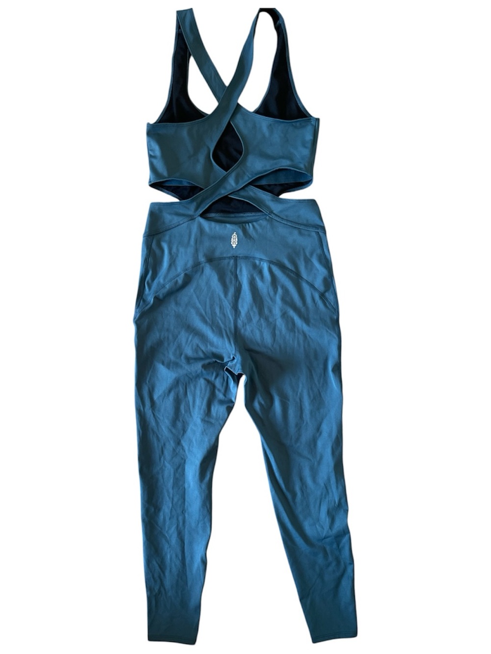 Free People Movement Back It Up One-piece Jumpsuit Pacific Green Size Medium - Picture 4 of 7